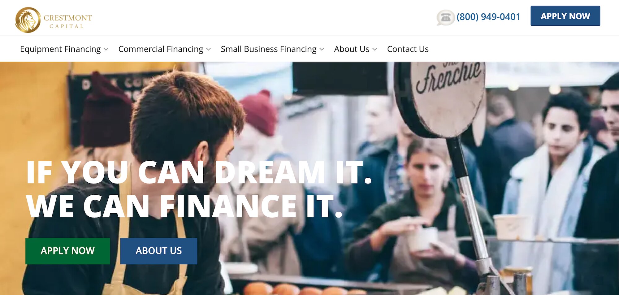 Crestmont Capital homepage: If you can dream it, we can finance it.