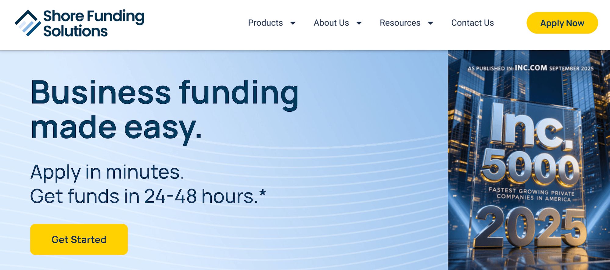 Shore Funding Solutions homepage: Business funding made easy.