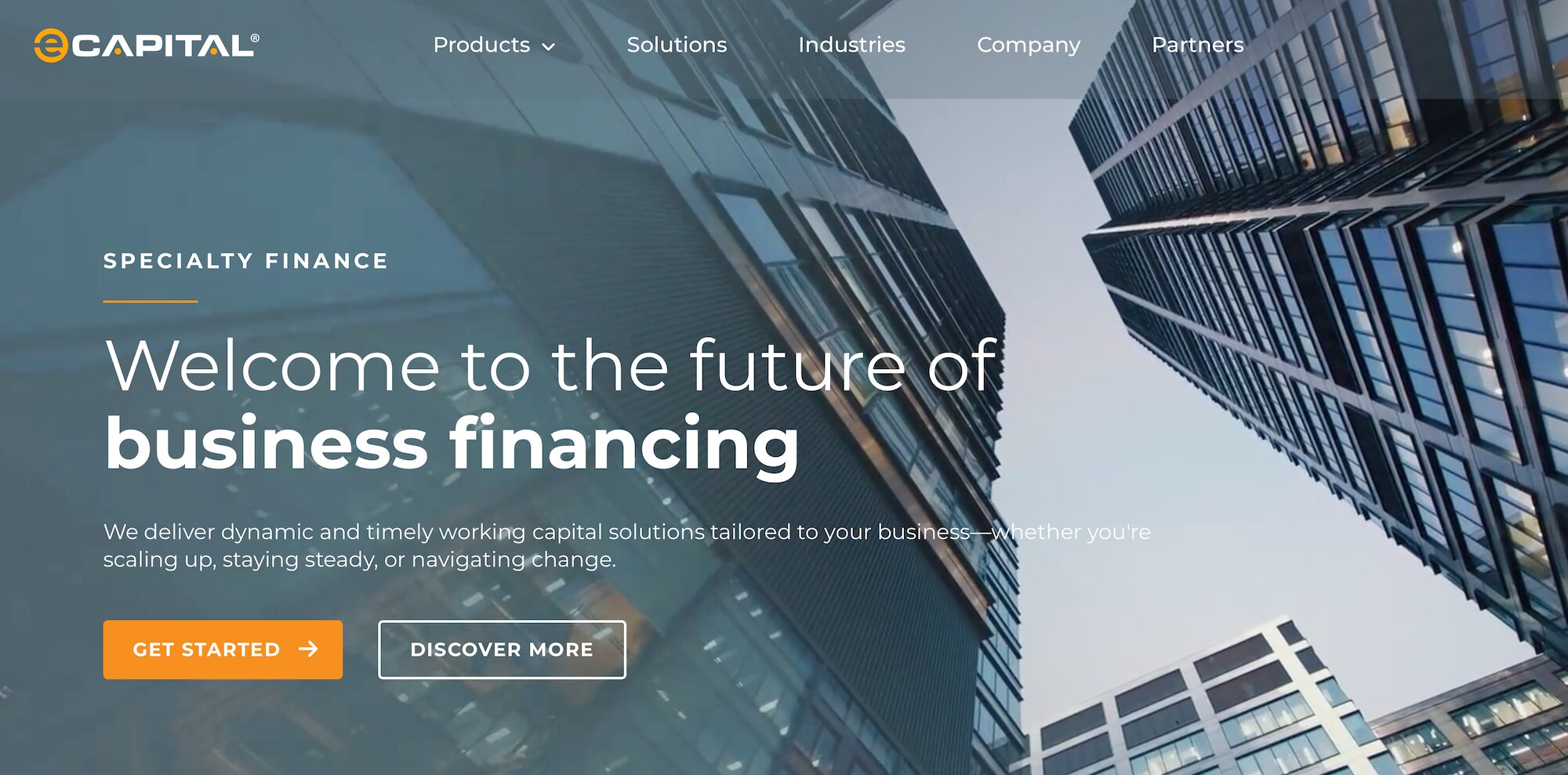 eCapital homepage: Welcome to the future of business financing