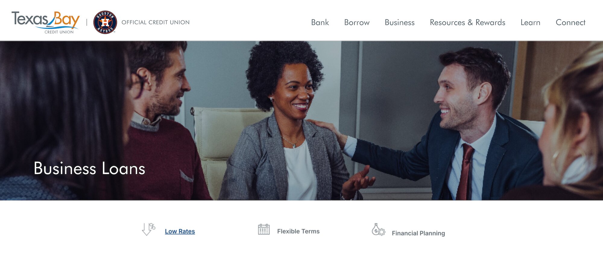Texas Bay Credit Union homepage: Business Loans